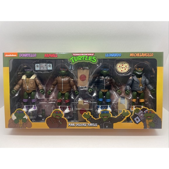 NECA TMNT Punk Disguise Turtles Haulathon 2024 Exclusive Action Figure 4-Pack ✅